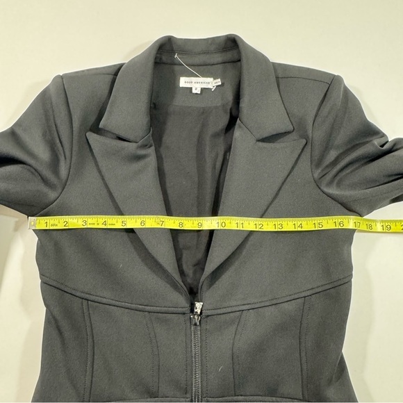 Good American Waisted Stretch Blazer Black Size 2 Medium - Picture 7 of 8